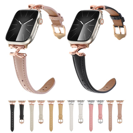 X-shaped Buckle Dot Texture Genuine Leather Watch Band, For Apple Watch 46mm / 49mm / 45mm / 44mm, For Apple Watch 42mm / 41mm / 40mm / 38mm - DealBuddy