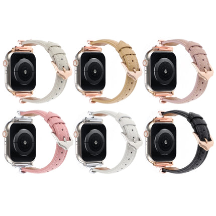 X-shaped Buckle Dot Texture Genuine Leather Watch Band, For Apple Watch 46mm / 49mm / 45mm / 44mm, For Apple Watch 42mm / 41mm / 40mm / 38mm - DealBuddy