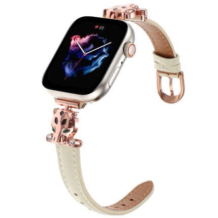 Leopard Head Genuine Leather Watch Band