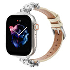 For Apple Watch 42mm / 41mm / 40mm / 38mm / White Silver Buckle