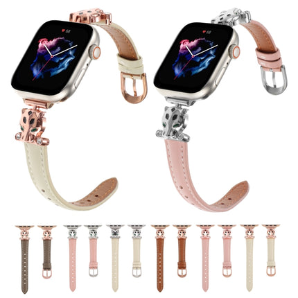 Leopard Head Genuine Leather Watch Band