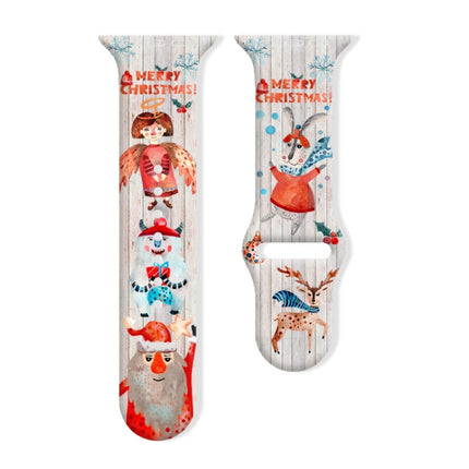 Christmas Pattern Reverse Buckle Silicone Watch Band