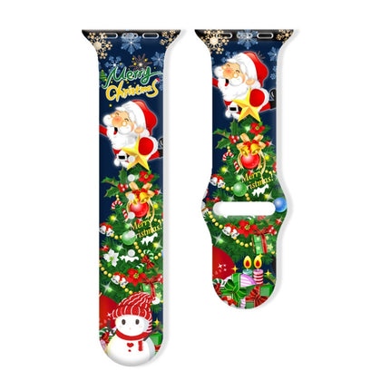 Christmas Pattern Reverse Buckle Silicone Watch Band - DealBuddy