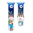 Christmas Pattern Reverse Buckle Silicone Watch Band