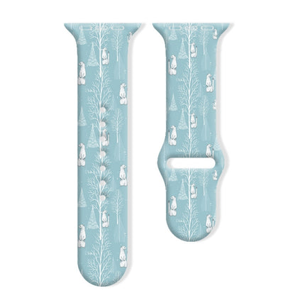 Christmas Pattern Reverse Buckle Silicone Watch Band