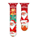 Christmas Pattern Reverse Buckle Silicone Watch Band