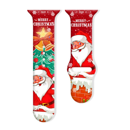 Christmas Pattern Reverse Buckle Silicone Watch Band - DealBuddy