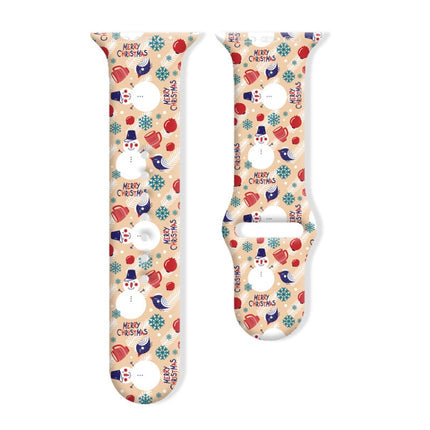 Christmas Pattern Reverse Buckle Silicone Watch Band