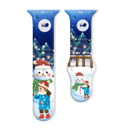 Christmas Pattern Reverse Buckle Silicone Watch Band