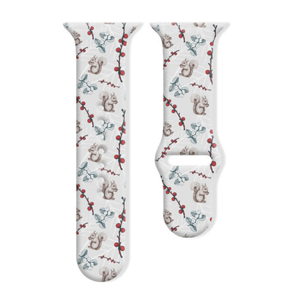 Christmas Pattern Reverse Buckle Silicone Watch Band