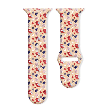 Christmas Pattern Reverse Buckle Silicone Watch Band