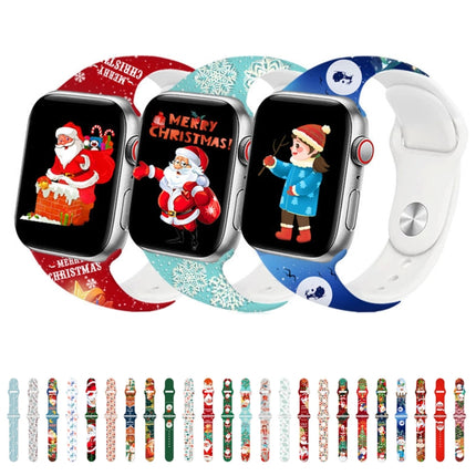 Christmas Pattern Reverse Buckle Silicone Watch Band