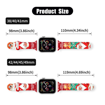 Christmas Pattern Reverse Buckle Silicone Watch Band
