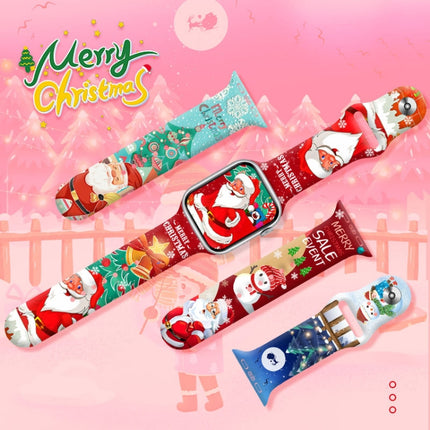 Christmas Pattern Reverse Buckle Silicone Watch Band