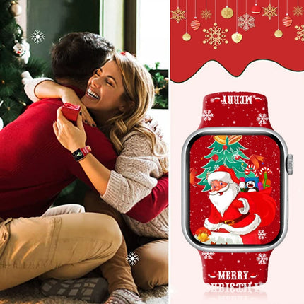 Christmas Pattern Reverse Buckle Silicone Watch Band
