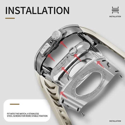 RedPepper Armor Metal Case Integrated Silicone Watch Band, For Apple Watch 44mm / 45mm - DealBuddy