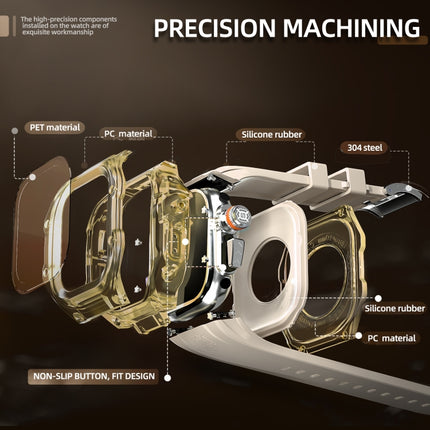 RedPepper Armor Metal Case Integrated Silicone Watch Band, For Apple Watch Ultra 3 / 2 / 1 49mm - DealBuddy