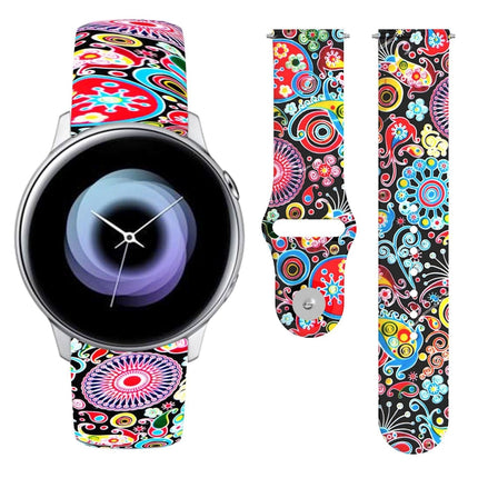 20mm Reverse Buckle Printed Silicone Strap, For Samsung Galaxy Active2 - DealBuddy