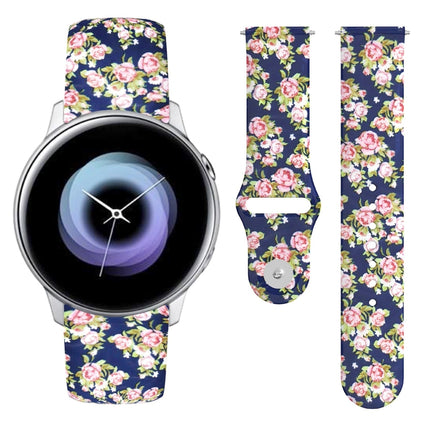 20mm Reverse Buckle Printed Silicone Strap, For Samsung Galaxy Active2 - DealBuddy