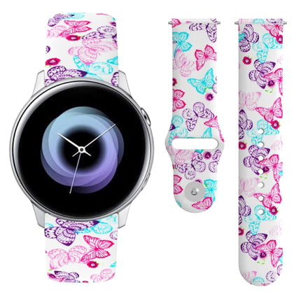 20mm Reverse Buckle Printed Silicone Strap, For Samsung Galaxy Active2 - DealBuddy