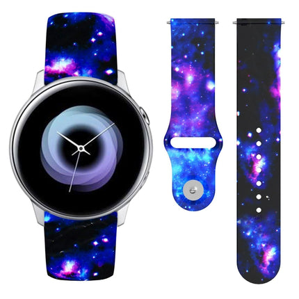 20mm Reverse Buckle Printed Silicone Strap, For Samsung Galaxy Active2 - DealBuddy