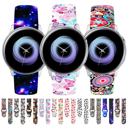 20mm Reverse Buckle Printed Silicone Strap, For Samsung Galaxy Active2 - DealBuddy