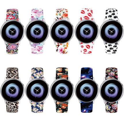20mm Reverse Buckle Printed Silicone Strap, For Samsung Galaxy Active2 - DealBuddy