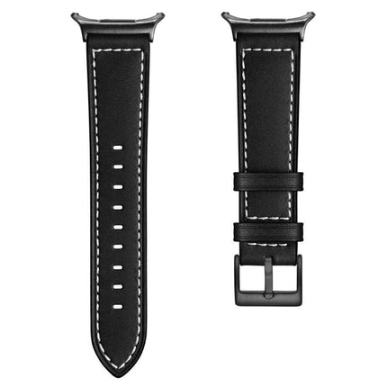 Black Buckle Genuine Leather Watch Band, For Samsung Galaxy Watch Ultra 47mm / Ultra 2025 - DealBuddy