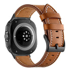 Black Buckle Genuine Leather Watch Band, For Samsung Galaxy Watch Ultra 47mm / Ultra 2025 - DealBuddy
