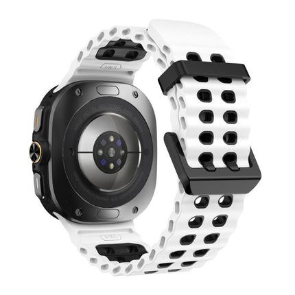 Ocean Two Color Dual-Row Hole Silicone Watch Band, For Samsung Galaxy Watch Ultra 47mm / Ultra 2025 - DealBuddy