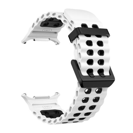 Ocean Two Color Dual-Row Hole Silicone Watch Band, For Samsung Galaxy Watch Ultra 47mm / Ultra 2025 - DealBuddy