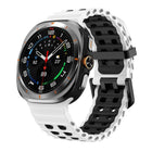 Ocean Two Color Dual-Row Hole Silicone Watch Band, For Samsung Galaxy Watch Ultra 47mm / Ultra 2025 - DealBuddy