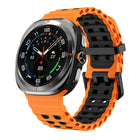 Ocean Two Color Dual-Row Hole Silicone Watch Band, For Samsung Galaxy Watch Ultra 47mm / Ultra 2025 - DealBuddy