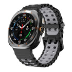 Ocean Two Color Dual-Row Hole Silicone Watch Band, For Samsung Galaxy Watch Ultra 47mm / Ultra 2025 - DealBuddy