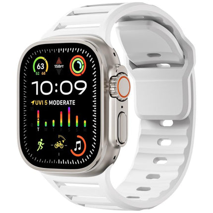 Single Nail Dual-Color Multi-hole Silicone Watch Band, For Apple Watch 46mm / 49mm / 45mm / 44mm - DealBuddy