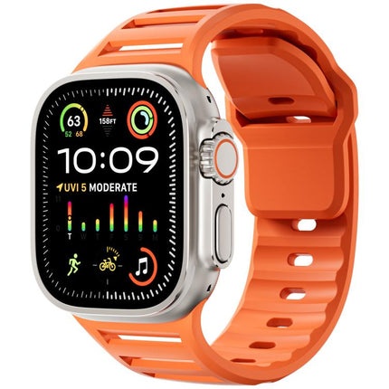 Single Nail Dual-Color Multi-hole Silicone Watch Band, For Apple Watch 46mm / 49mm / 45mm / 44mm - DealBuddy