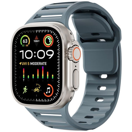 Single Nail Dual-Color Multi-hole Silicone Watch Band, For Apple Watch 46mm / 49mm / 45mm / 44mm - DealBuddy