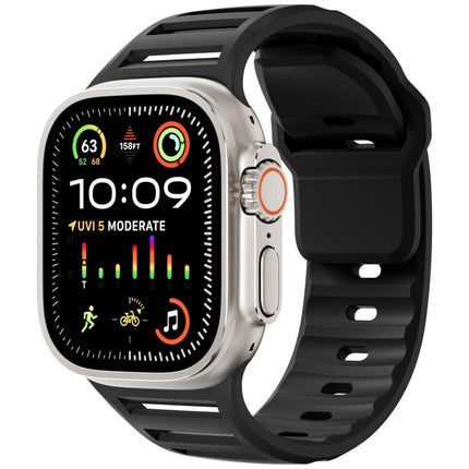 Single Nail Dual-Color Multi-hole Silicone Watch Band, For Apple Watch 46mm / 49mm / 45mm / 44mm - DealBuddy