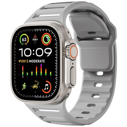 Single Nail Dual-Color Multi-hole Silicone Watch Band, For Apple Watch 46mm / 49mm / 45mm / 44mm - DealBuddy