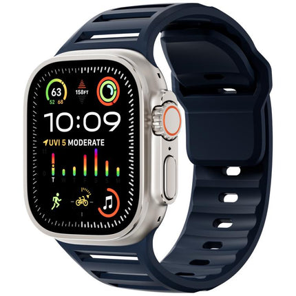 Single Nail Dual-Color Multi-hole Silicone Watch Band, For Apple Watch 46mm / 49mm / 45mm / 44mm - DealBuddy