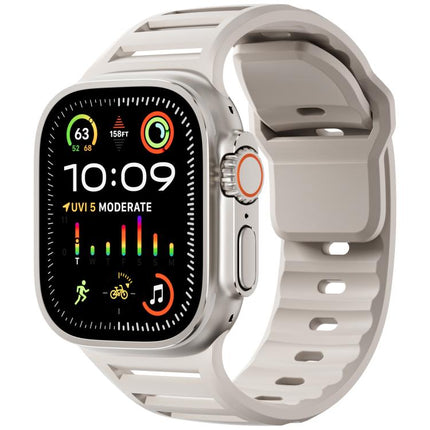 Single Nail Dual-Color Multi-hole Silicone Watch Band, For Apple Watch 46mm / 49mm / 45mm / 44mm - DealBuddy