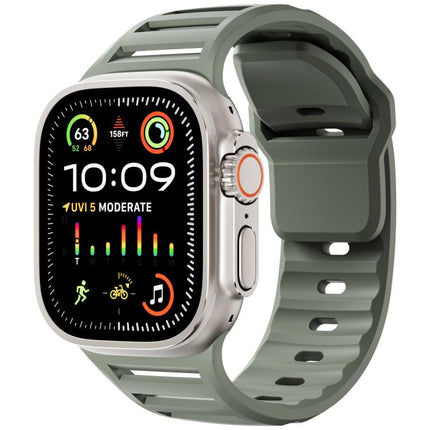 Single Nail Dual-Color Multi-hole Silicone Watch Band, For Apple Watch 46mm / 49mm / 45mm / 44mm - DealBuddy