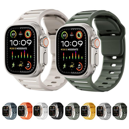 Single Nail Dual-Color Multi-hole Silicone Watch Band, For Apple Watch 46mm / 49mm / 45mm / 44mm - DealBuddy