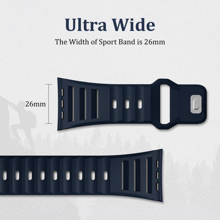 Single Nail Dual-Color Multi-hole Silicone Watch Band, For Apple Watch 46mm / 49mm / 45mm / 44mm - DealBuddy