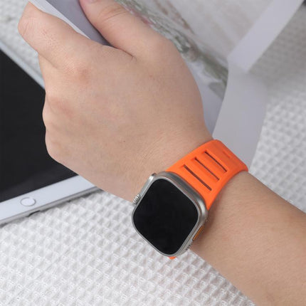 Single Nail Dual-Color Multi-hole Silicone Watch Band, For Apple Watch 46mm / 49mm / 45mm / 44mm - DealBuddy