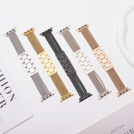6-Chain Stainless Steel Watch Band, For Apple Watch 46mm / 49mm / 45mm / 44mm, For Apple Watch 42mm / 41mm / 40mm / 38mm - DealBuddy