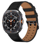 Double Buckle Genuine Leather Watch Band, For Samsung Galaxy Watch Ultra / Ultra 2025, For Samsung Galaxy Watch8 / Watch8 Classic - DealBuddy