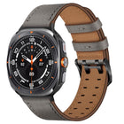 Double Buckle Genuine Leather Watch Band