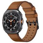 Double Buckle Genuine Leather Watch Band, For Samsung Galaxy Watch Ultra / Ultra 2025, For Samsung Galaxy Watch8 / Watch8 Classic - DealBuddy