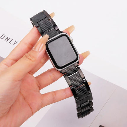 Wave Thread 3-bead Stainless Steel Watch Band, For Apple Watch 46mm / 49mm / 45mm / 44mm, For Apple Watch 42mm / 41mm / 40mm / 38mm - DealBuddy
